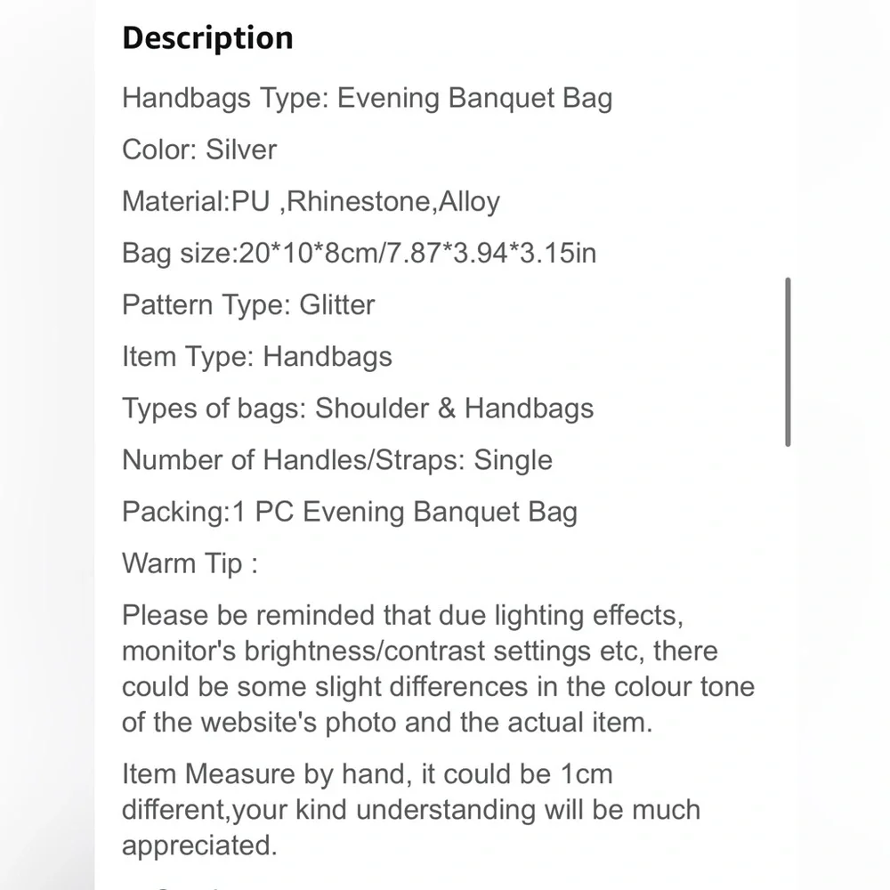 NEW rhinestone evening bag with removable chain strap - Picture 10 of 11